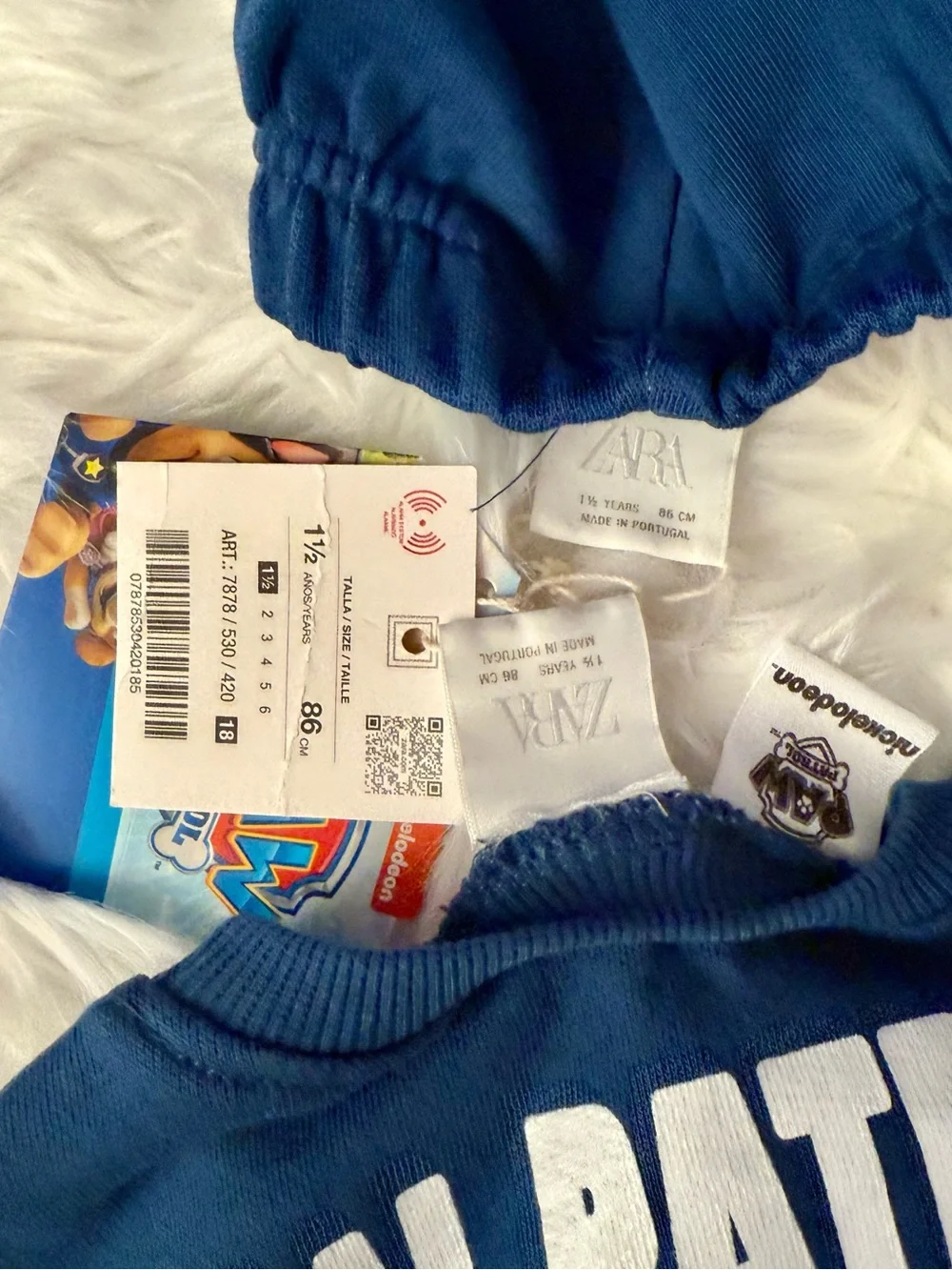 ZARA Paw Patrol Kids Blue Sweatshirt & Jogger Set, Size 1 1/2 years